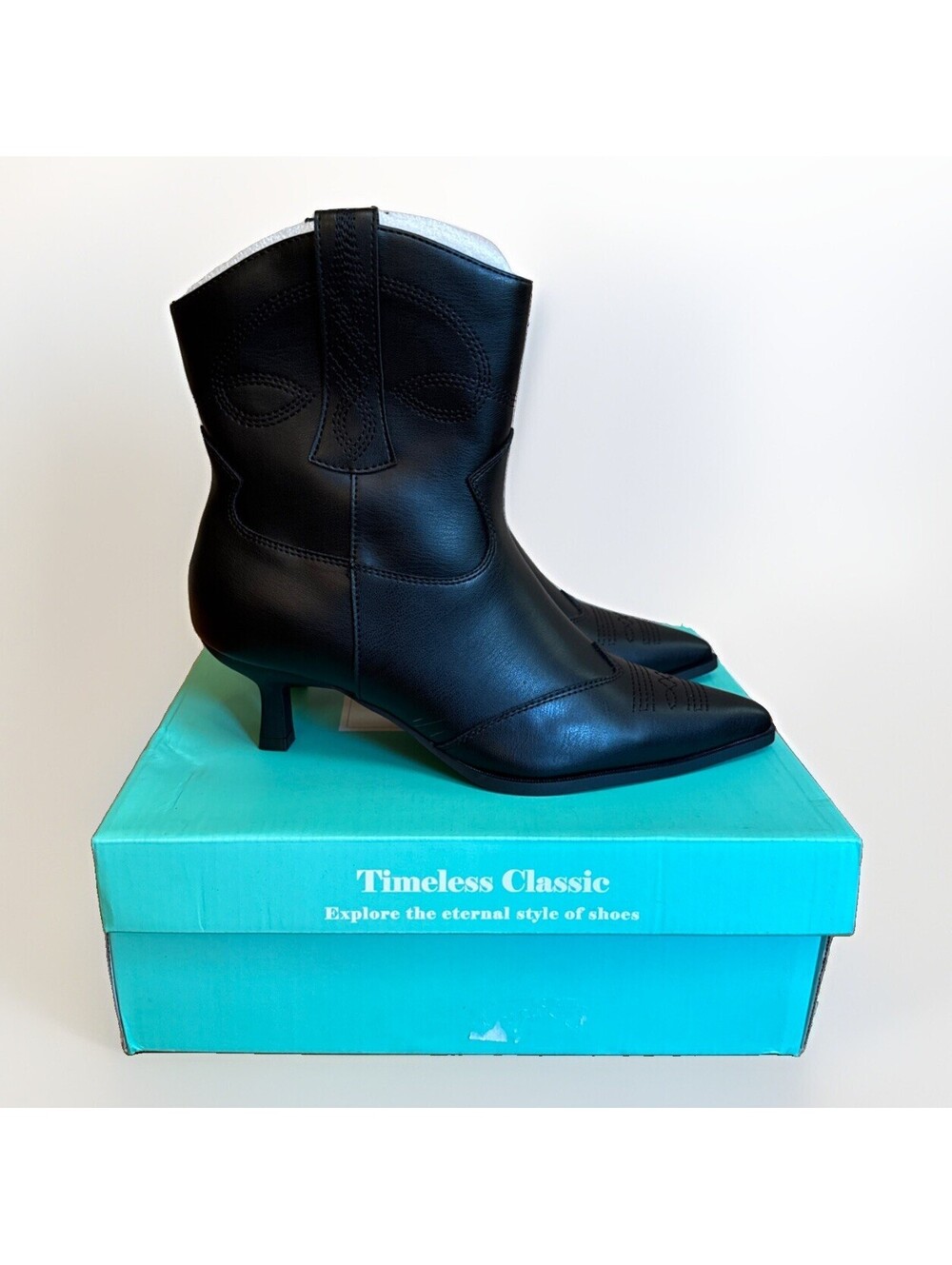 NIB Ankis Ankle Women's Cowboy Western Boots Booties Size 7 Black